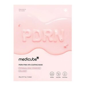 Medicube PDRN Pink Vita Coating Mask - PDRN and vitamin sheet mask for radiance