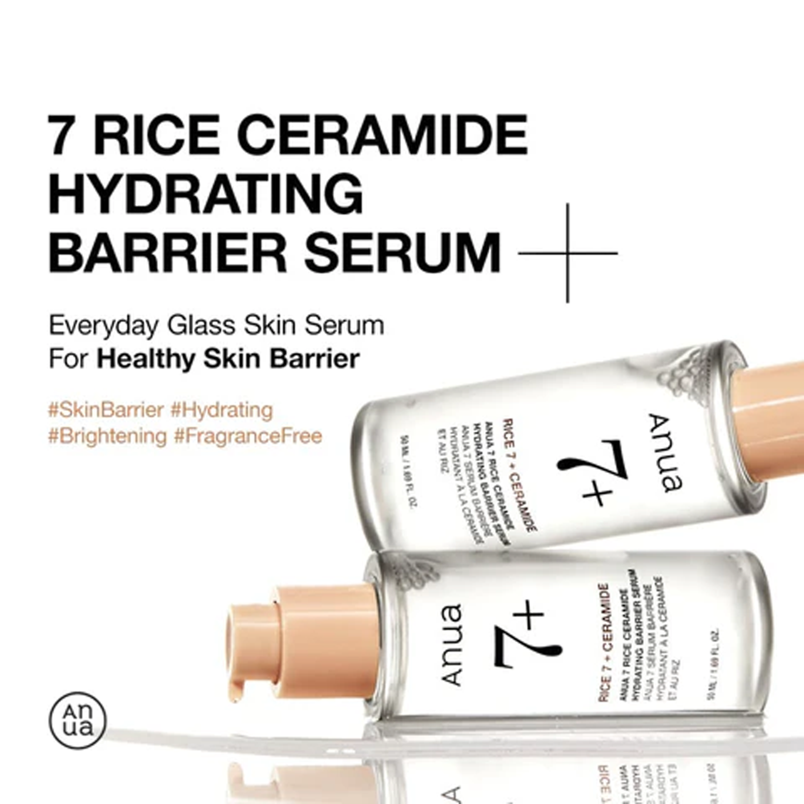 Anua 7 Rice Ceramide Hydrating Barrier Serum key benefits infographic Anua 7 Rice Ceramide Hydrating Barrier Serum key benefits infographic