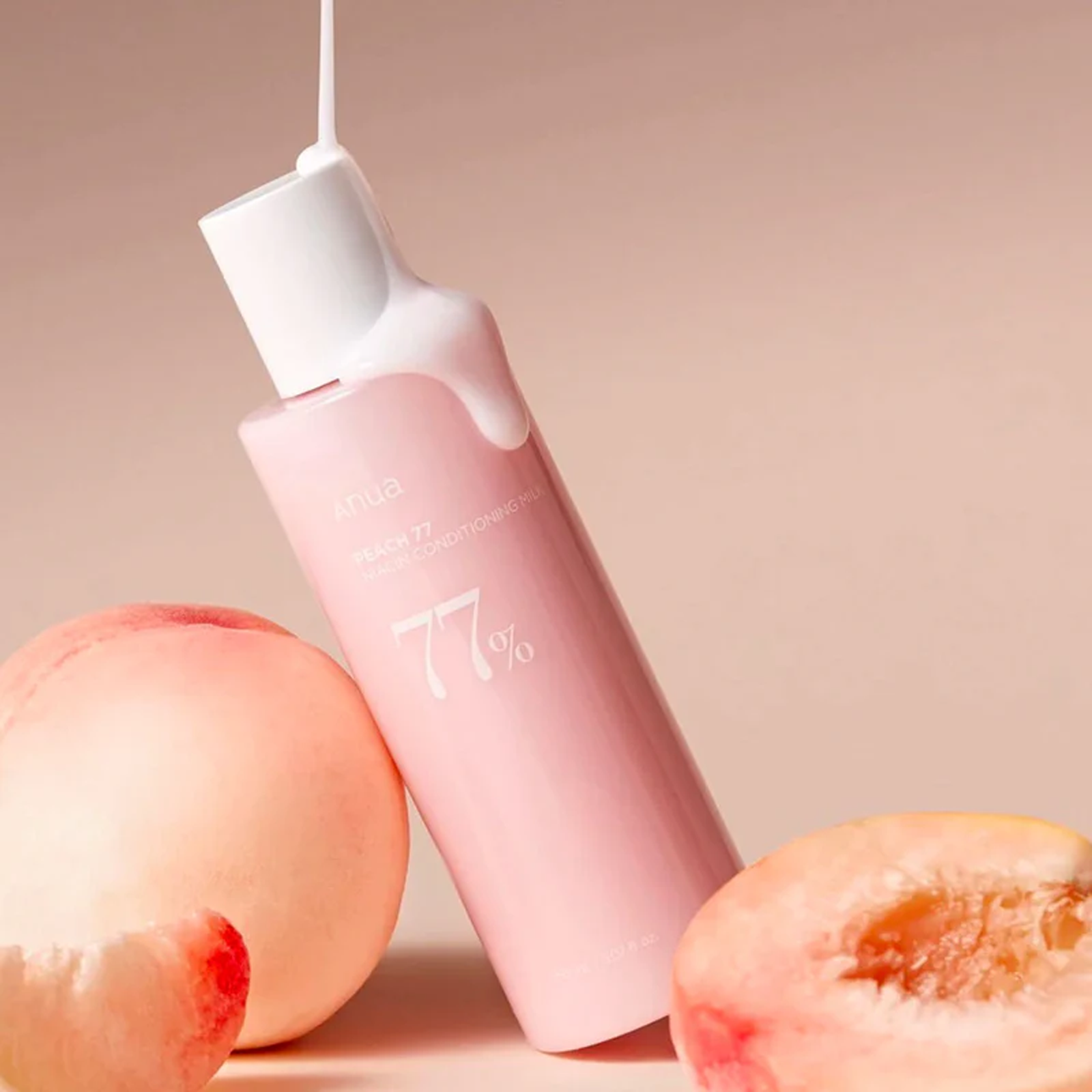 Anua Peach 77 Niacin Conditioning Milk key benefits infographic