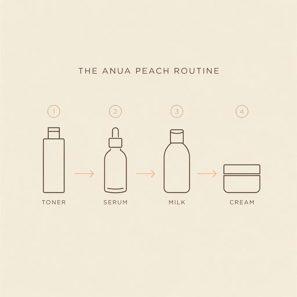 Anua Peach Niacin Cleansing Foam the Anua peach routine order infographic