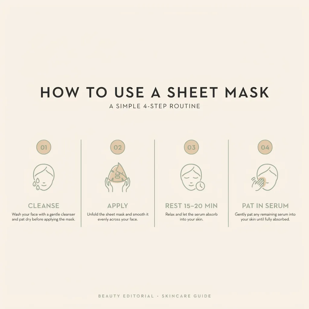 Anua Rice 70 Glow Collagen Mask how to use a sheet mask infographic Anua Rice 70 Glow Collagen Mask how to use a sheet mask infographic