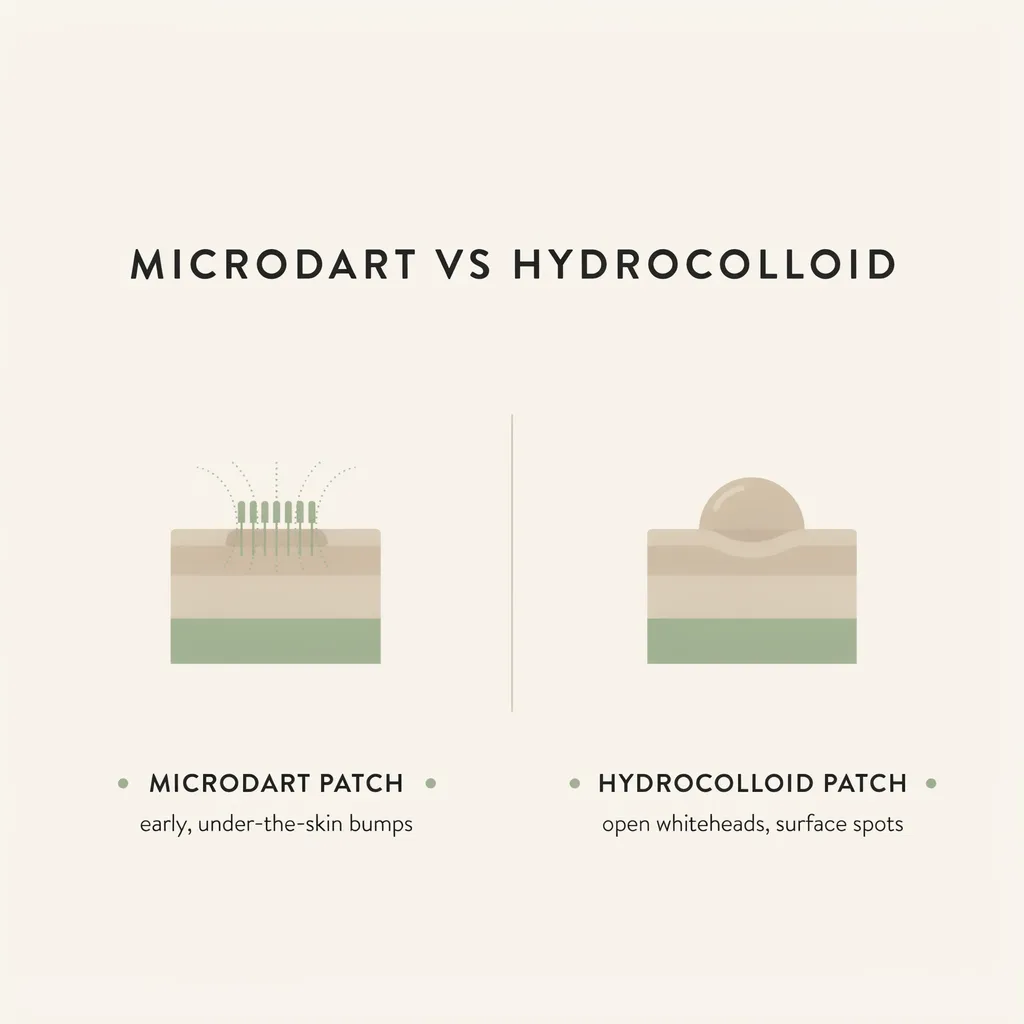 Anua Triple Acid Microdart Patch versus hydrocolloid patch infographic Anua Triple Acid Microdart Patch versus hydrocolloid patch infographic