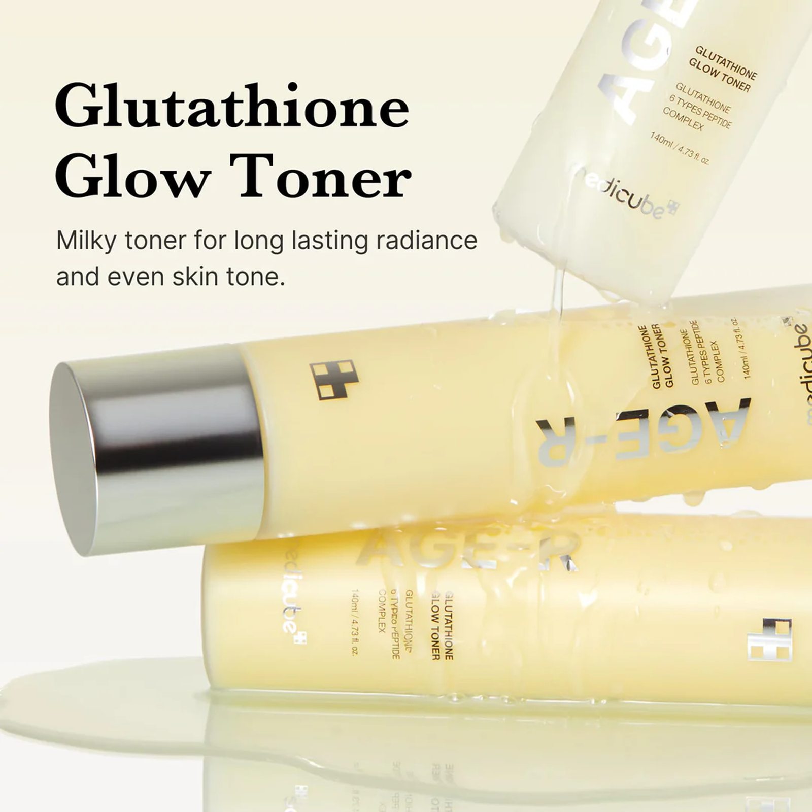 Medicube Age-R Glutathione Glow Toner - pure glutathione milky toner key benefits Medicube Age-R Glutathione Glow Toner - pure glutathione milky toner key benefits