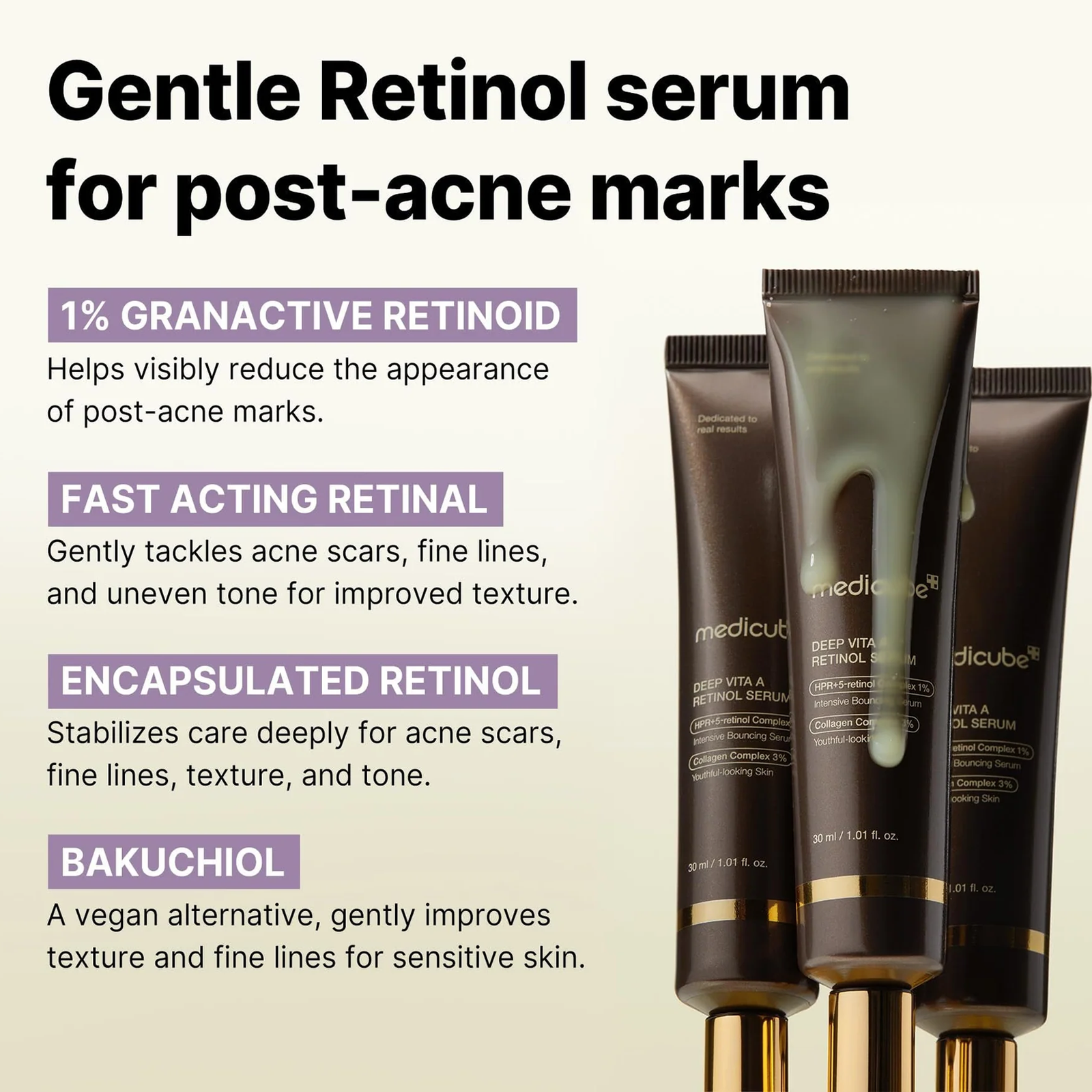 Medicube Deep Vita A Retinol Serum - stabilised retinol and bakuchiol serum key benefits Medicube Deep Vita A Retinol Serum - stabilised retinol and bakuchiol serum key benefits
