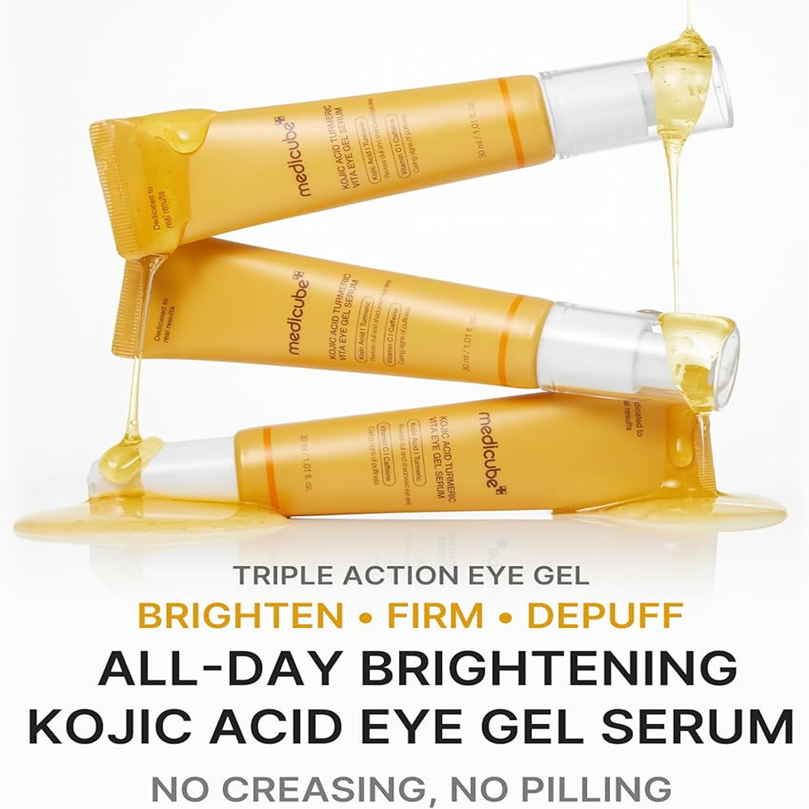 Medicube Kojic Turmeric Eye Gel Serum - brightening under-eye gel with caffeine key benefits Medicube Kojic Turmeric Eye Gel Serum - brightening under-eye gel with caffeine key benefits
