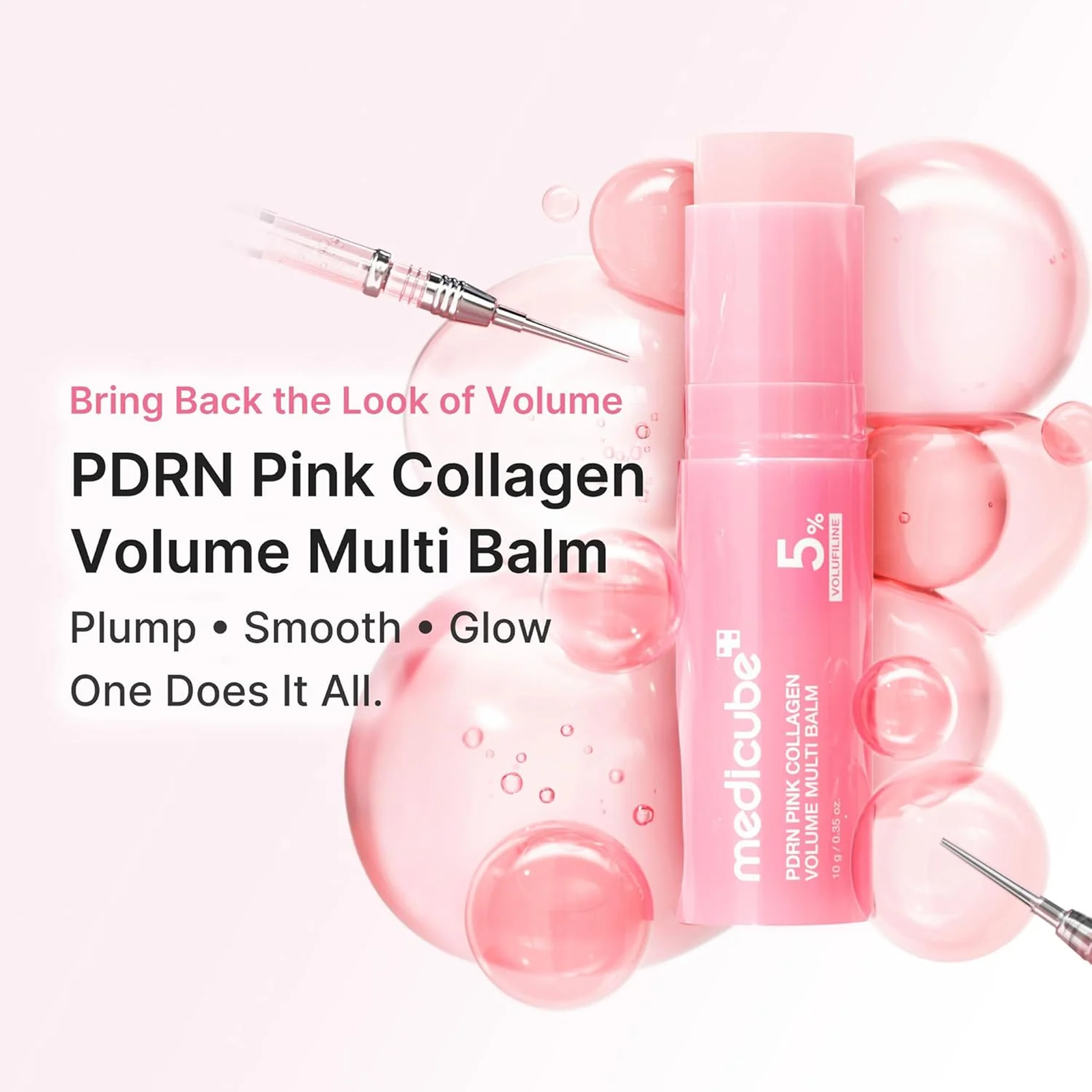 Medicube PDRN Pink Collagen Multi Balm - plumping stick balm with Volufiline key benefits Medicube PDRN Pink Collagen Multi Balm - plumping stick balm with Volufiline key benefits