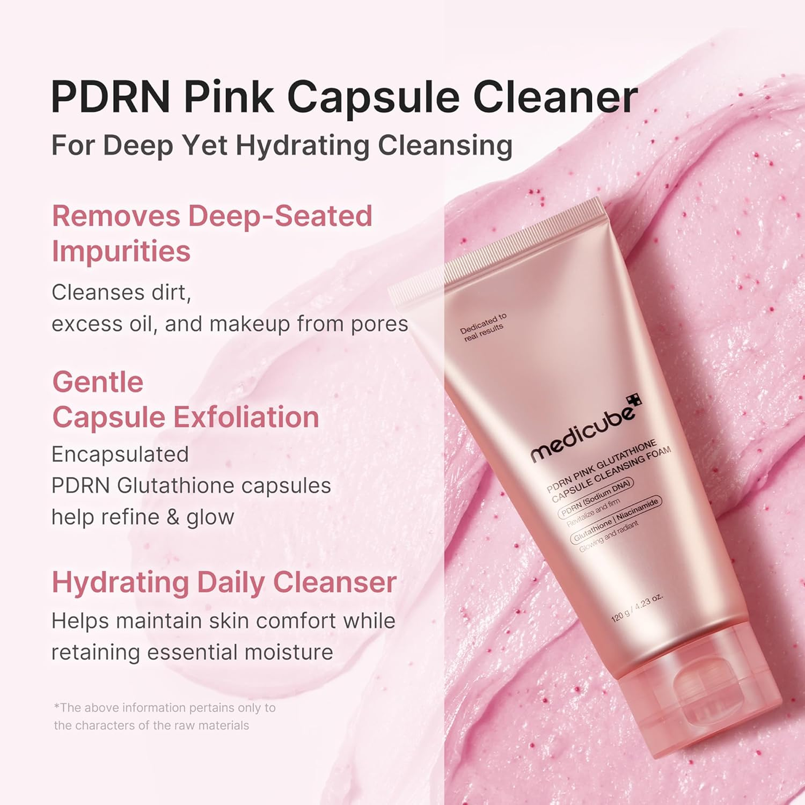 Medicube PDRN Pink Glutathione Capsule Cleansing Foam - 120g