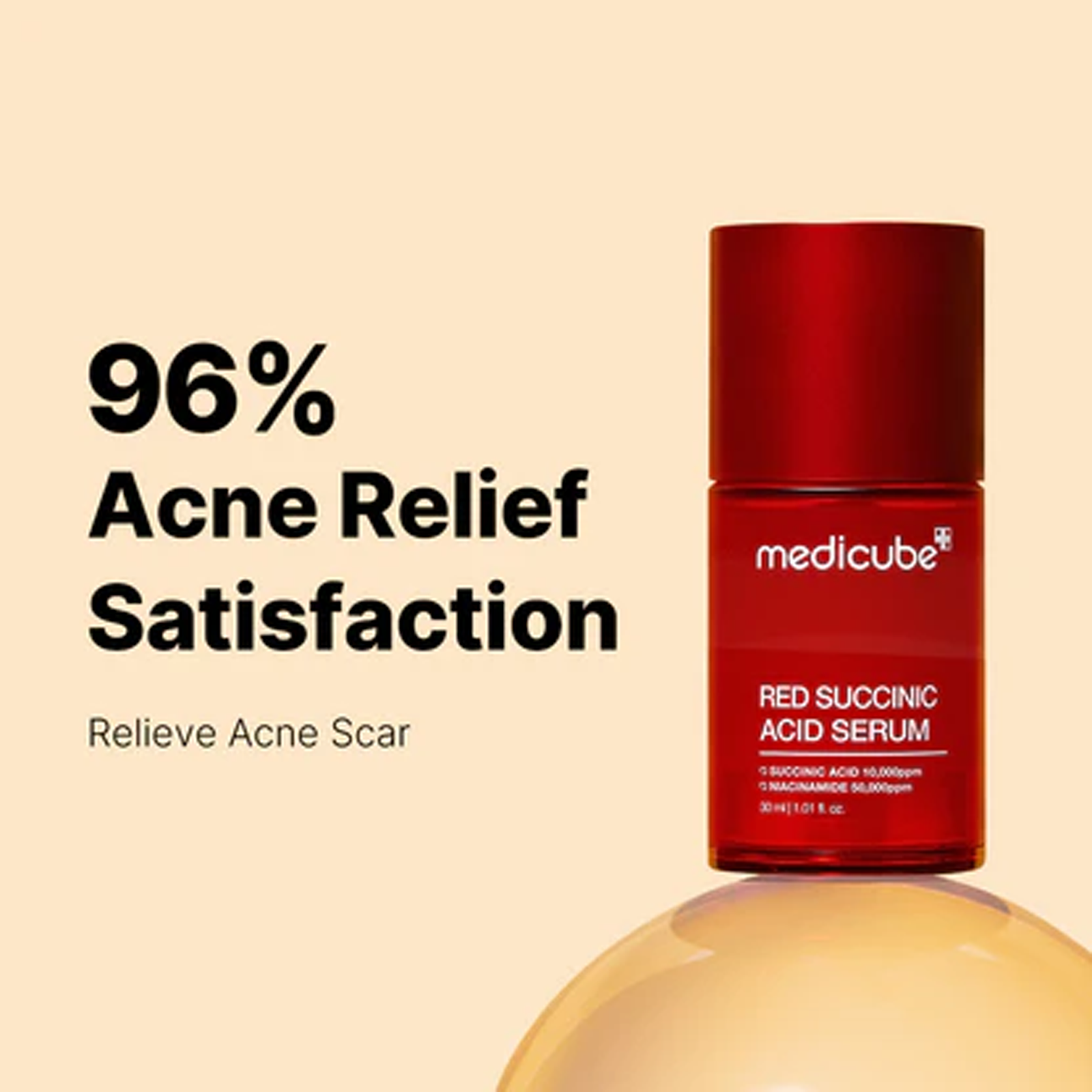 Medicube Red Succinic Acid Serum - daily acne care serum key benefits Medicube Red Succinic Acid Serum - daily acne care serum key benefits