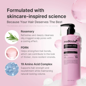 Medicube Rosemary PDRN Shampoo - cooling scalp shampoo for thicker-looking hair benefits