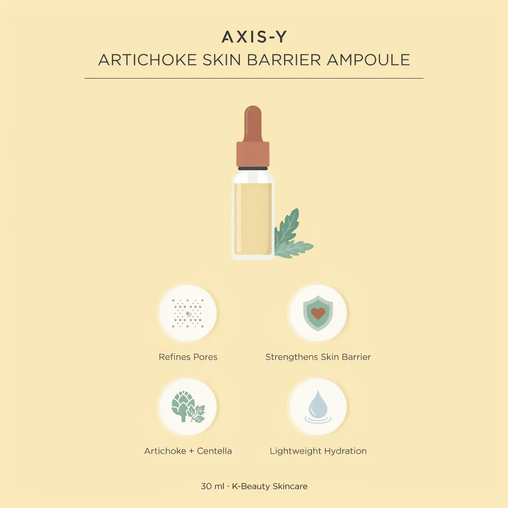 AXIS-Y ampoule Kuwait infographic - artichoke skin barrier ampoule benefits AXIS-Y ampoule Kuwait infographic - artichoke skin barrier ampoule benefits