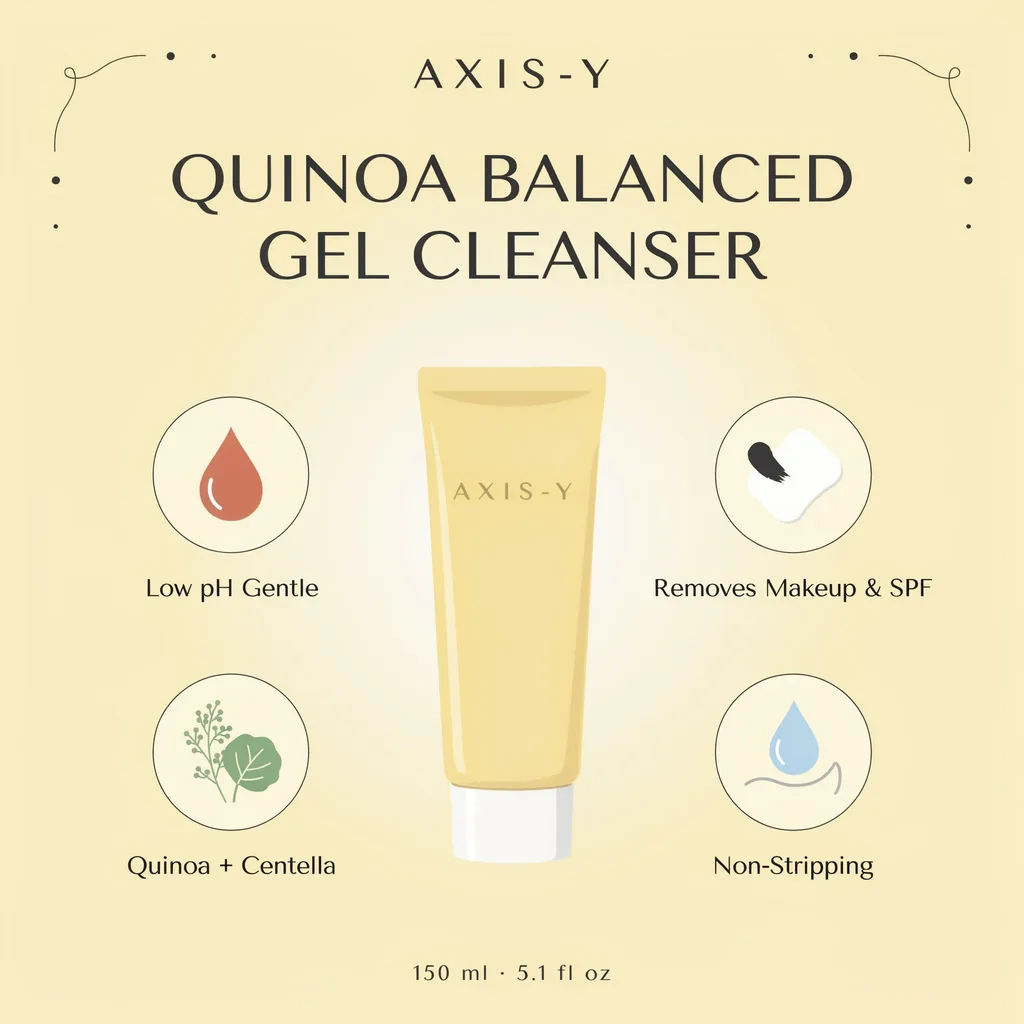 AXIS-Y cleanser Kuwait infographic - quinoa balanced gel cleanser benefits AXIS-Y cleanser Kuwait infographic - quinoa balanced gel cleanser benefits