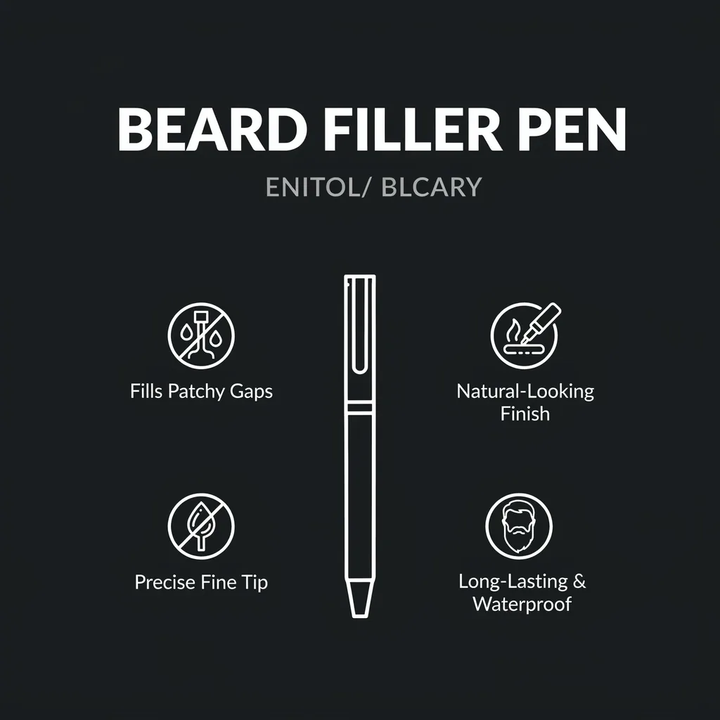 Beard filler pen Kuwait infographic - beard filling pen benefits