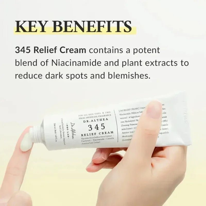 Dr Althea 345 Relief Cream key benefits niacinamide plant extracts