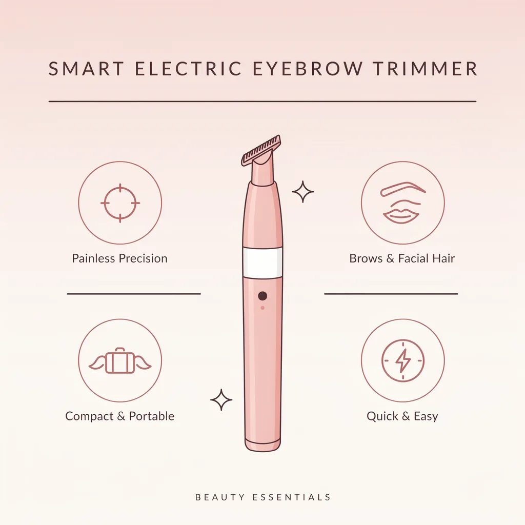 Eyebrow trimmer Kuwait infographic - smart electric eyebrow trimmer benefits Eyebrow trimmer Kuwait infographic - smart electric eyebrow trimmer benefits