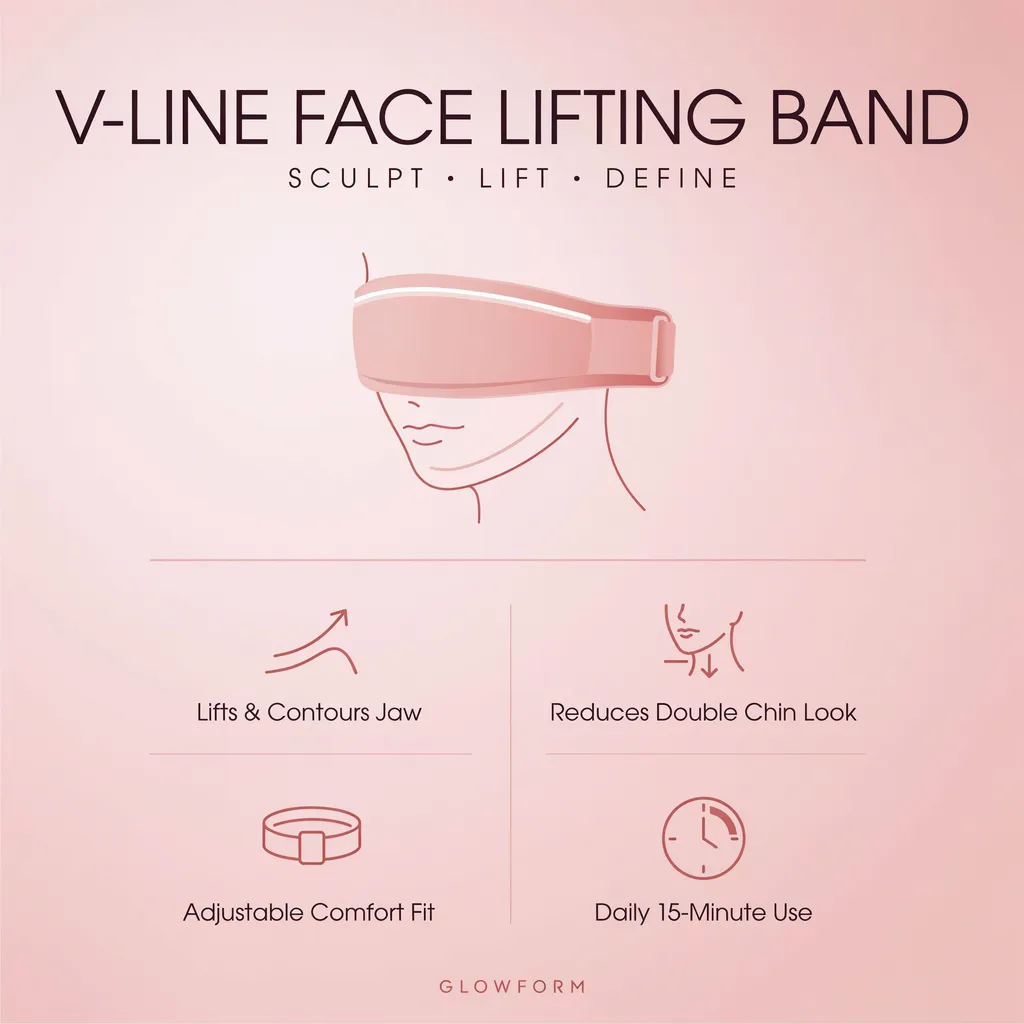 Face lifting band Kuwait infographic - V-line chin strap benefits Face lifting band Kuwait infographic - V-line chin strap benefits