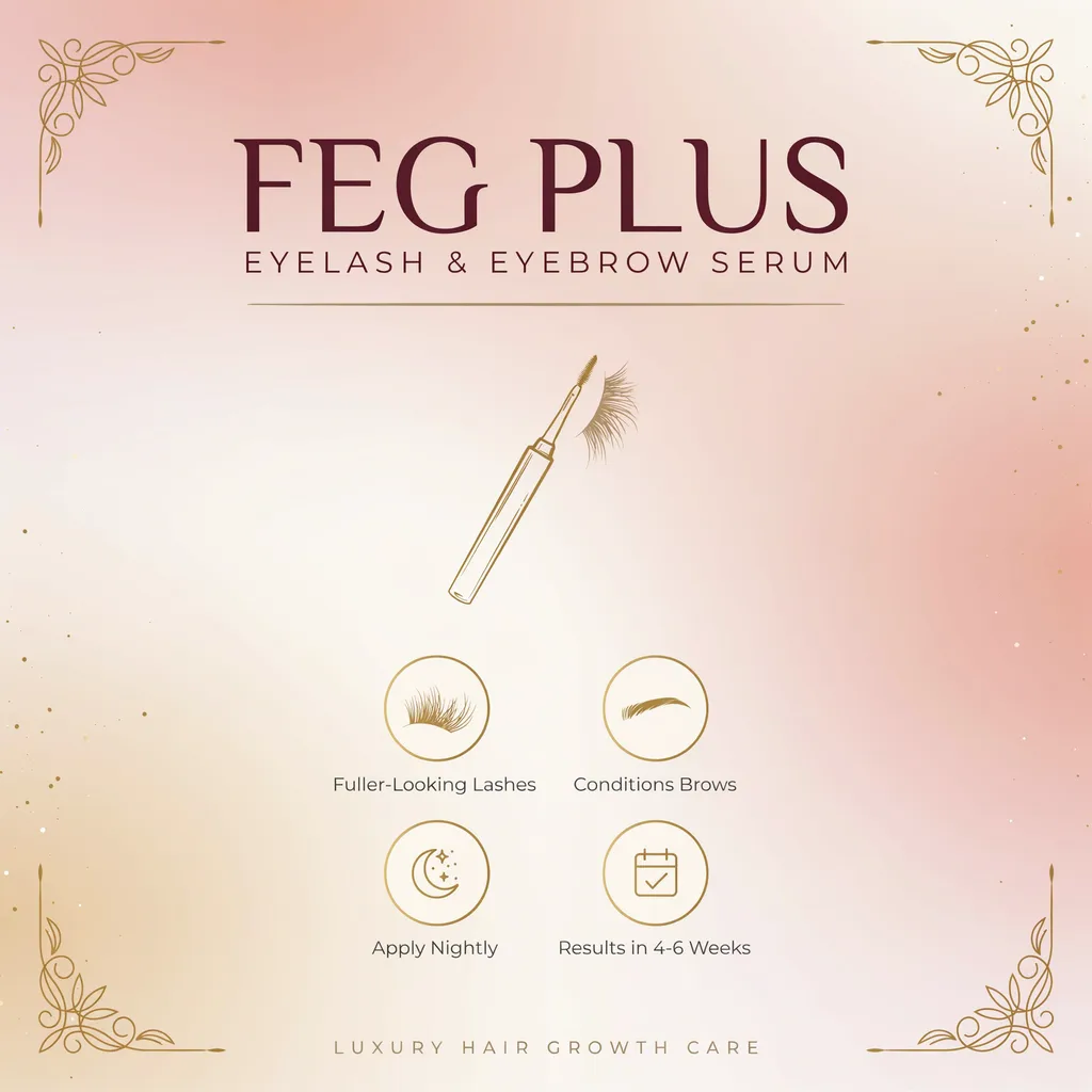 FEG Plus Kuwait infographic - eyelash and eyebrow serum benefits FEG Plus Kuwait infographic - eyelash and eyebrow serum benefits