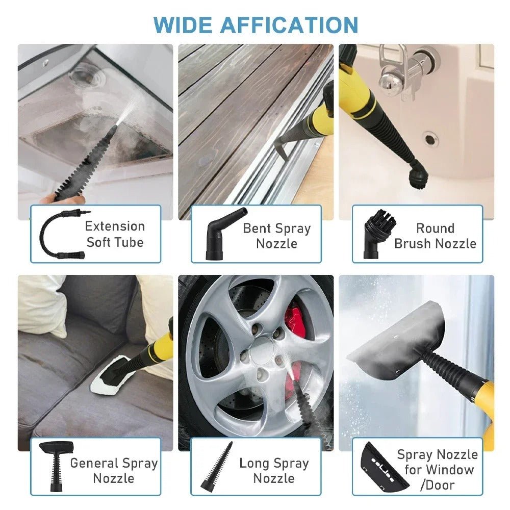 High-Pressure Steam Cleaner with 9 Accessories — photo 4
