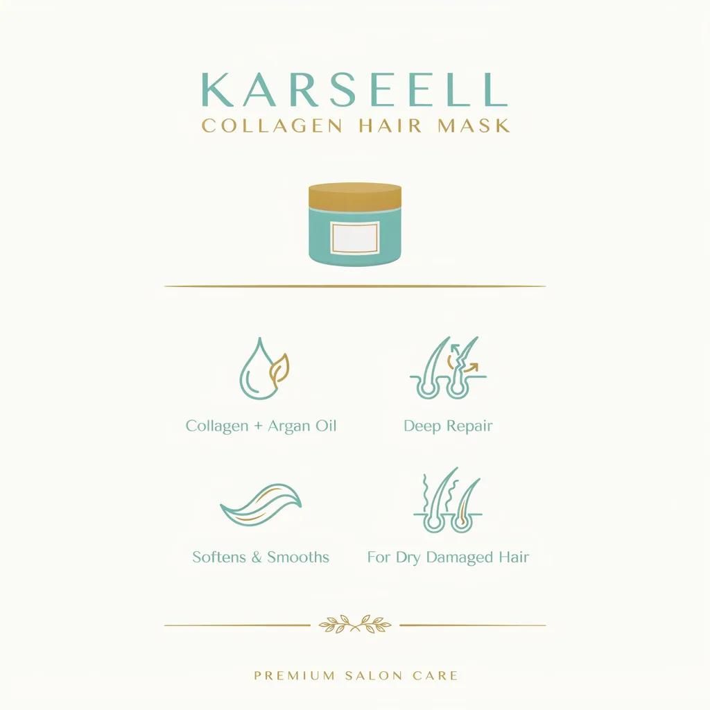 Karseell hair mask Kuwait infographic - collagen argan oil hair mask benefits