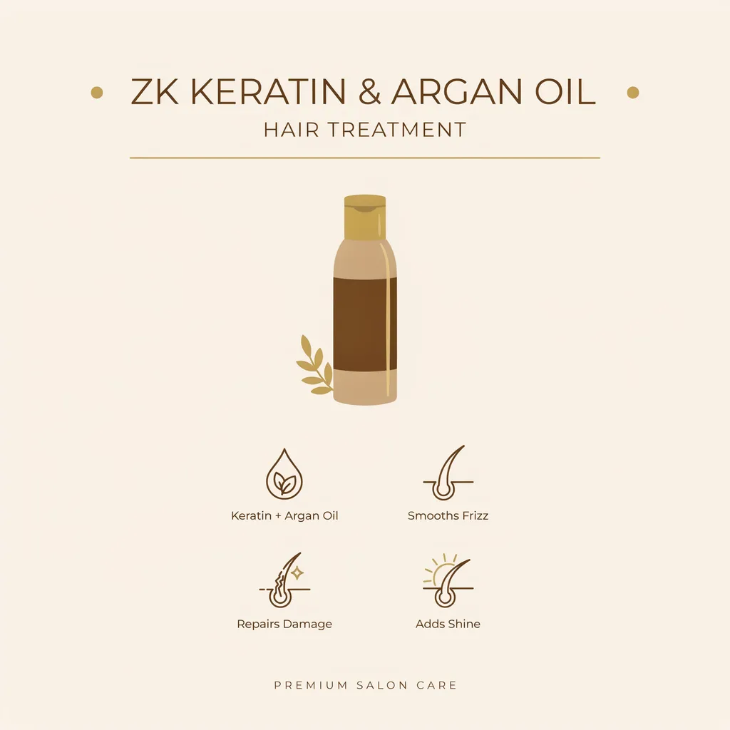 Keratin hair treatment Kuwait infographic - keratin argan oil benefits