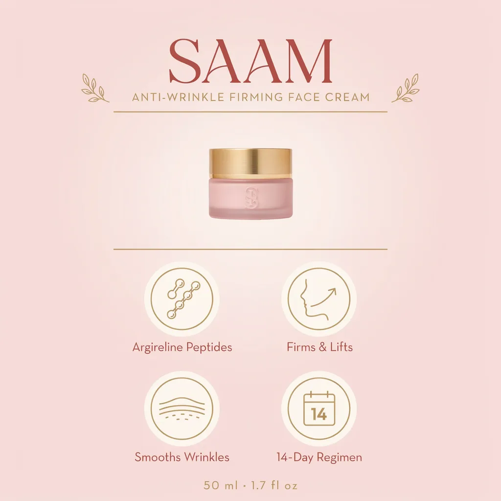 Saam face cream Kuwait infographic - anti-wrinkle firming cream benefits Saam face cream Kuwait infographic - anti-wrinkle firming cream benefits